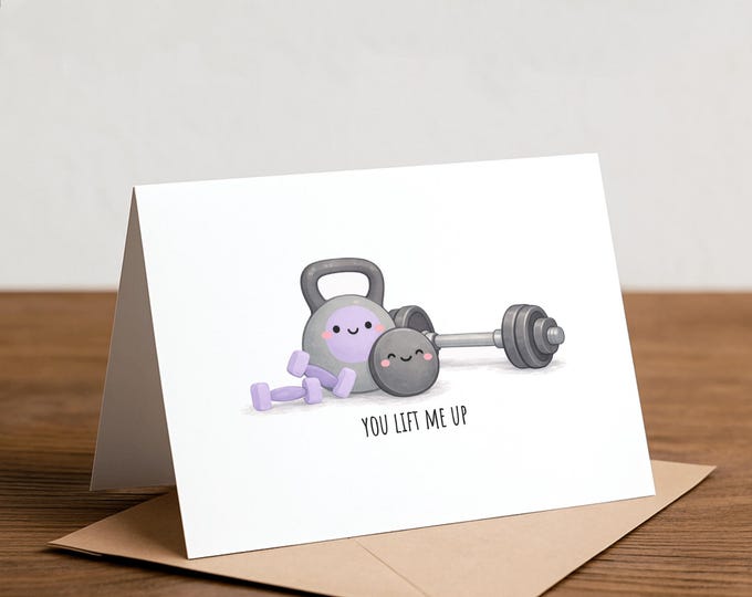 Lifting Thank You Card: Kettlebell, Weights, Gym