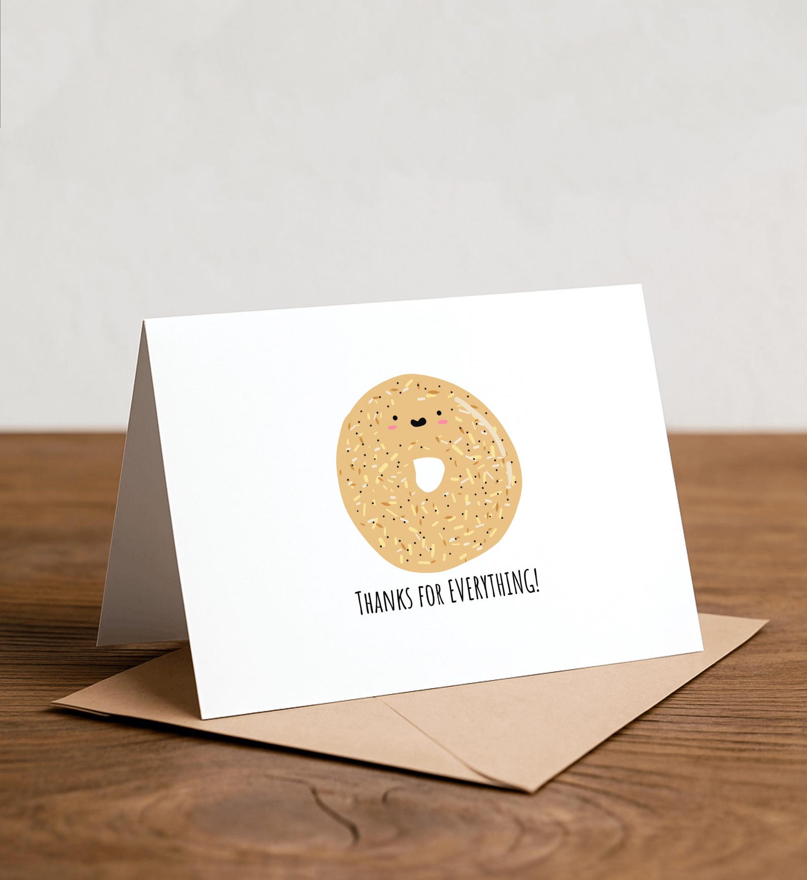 Everything Bagel Thank You Card: Funny Dad Joke Note Card - Etsy