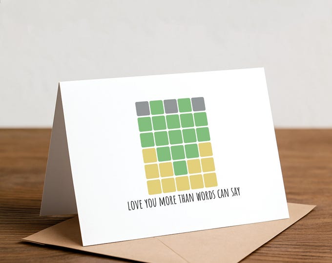 Wordle Love Card: Funny Birthday Note Card