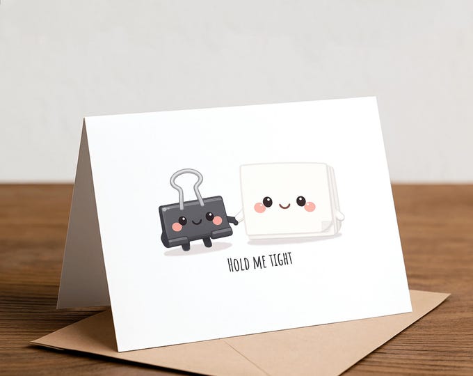 Funny Valentine Card: Binder Clip Couples Card