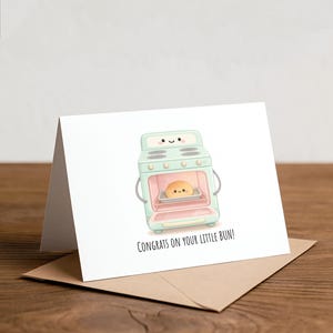 Bun in Oven Pregnancy Card: Baby Shower Congratulations