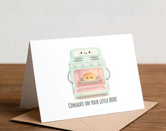Bun in Oven Pregnancy Card: Baby Shower Congratulations