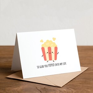 Popcorn Greeting Card: Funny Valentine Thank You Note