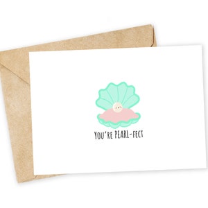 Eres PERLA-fecta - Tarjeta de felicitación de perla, Tarjeta de amor, Novia, Perlas, San Valentín, Tarjeta de San Valentín, Tarjeta de pareja, Carta, Carta de amor