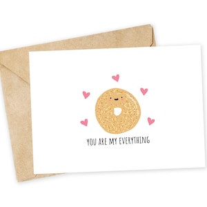 Du bist mein alles - Alles Bagel Grußkarte, Liebeskarte, Paar, Bagel, Kaffee trifft Bagel, Alles Bagel, Valentinstagskarte