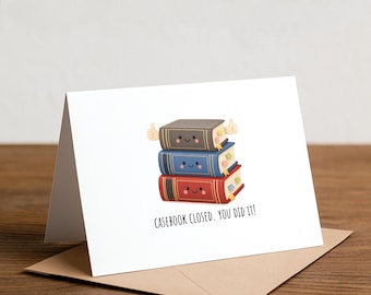 Law School Graduation Card: Lawyer Gift, Juris Doctor, Casebook Closed