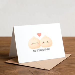 Unbelieva-BAO Grußkarte: Punny Valentinstag Love Card