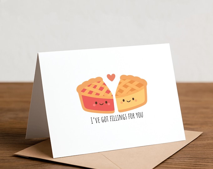 Pie Pun Greeting Card: I Love You, Foodie Card
