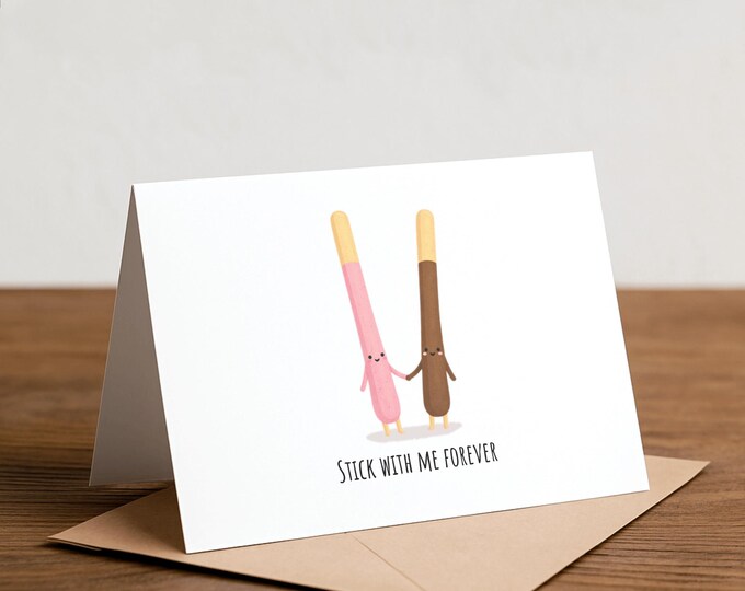 Pocky Greeting Card: Asian Food Pun, I Love You Card