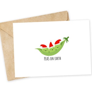 POIS sur terre - carte de voeux petits pois, jeu de mots, carte de vœux, drôle de carte de Noël, carte de Noël, petits pois, végétarien, végétarien, végétalien
