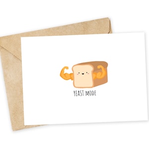 Modalità YEAST - Biglietto di auguri per il pane, biglietto di auguri, biglietto di San Valentino divertente, biglietto di ringraziamento, palestra, carboidrati, allenamento, allenamento, fitness, biglietto del topo da palestra