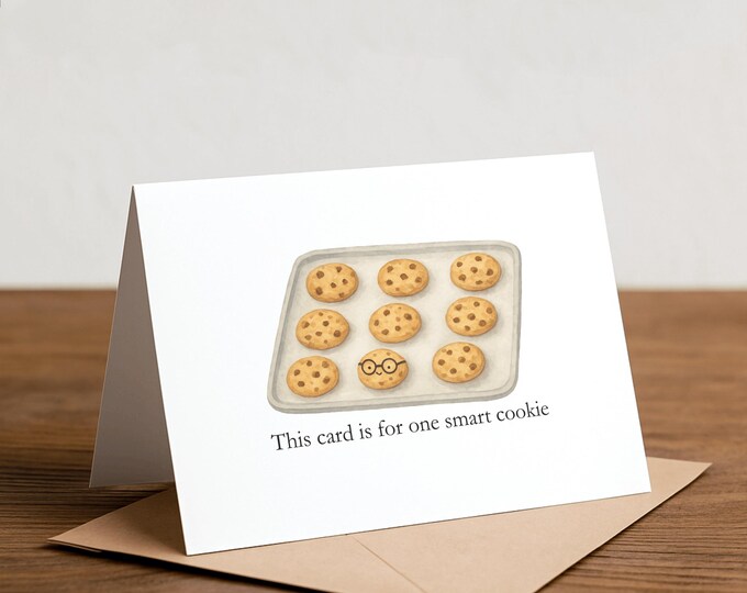 Smart Cookie Graduation Card: Watercolor, Glasses