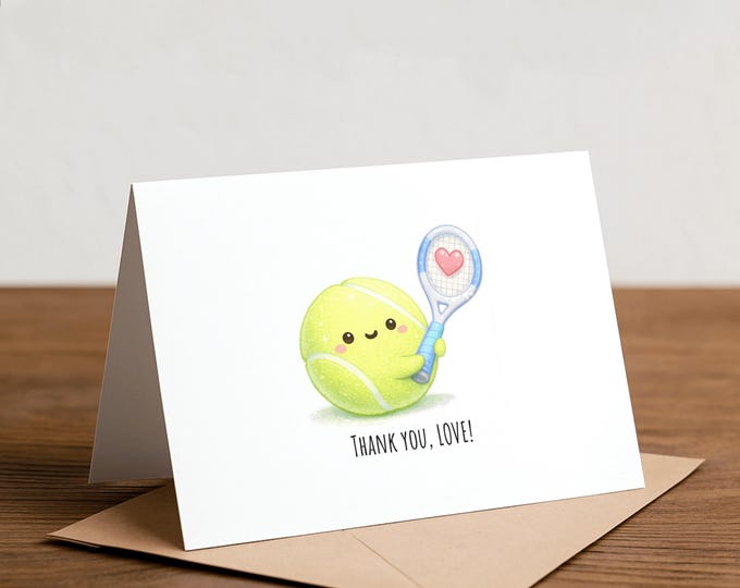 Funny Tennis Valentine Card, Love Note Card