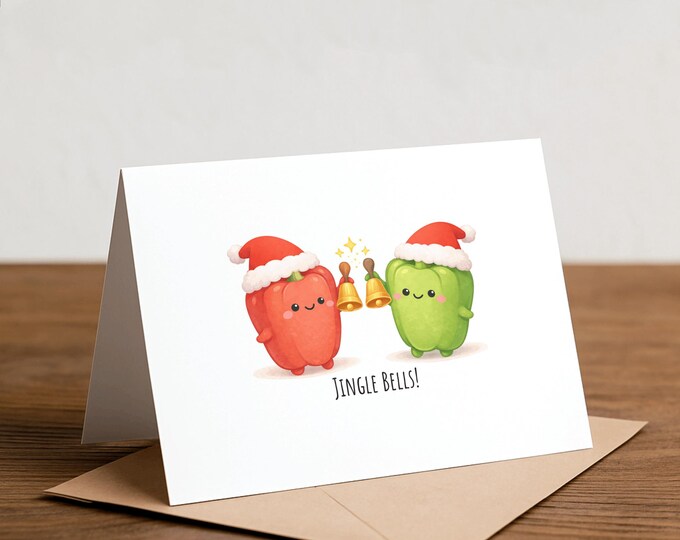 Bell Pepper Christmas Card: Funny Veggie Holiday Card