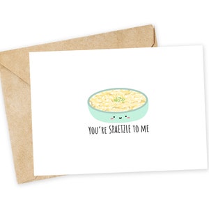 Tu es SPAETZLE pour moi - Carte de voeux Spaetzle, carte postale, Saint-Valentin, carte de remerciement, blague à papa, jeu de mots au fromage, carte d'amour drôle, nouilles aux œufs