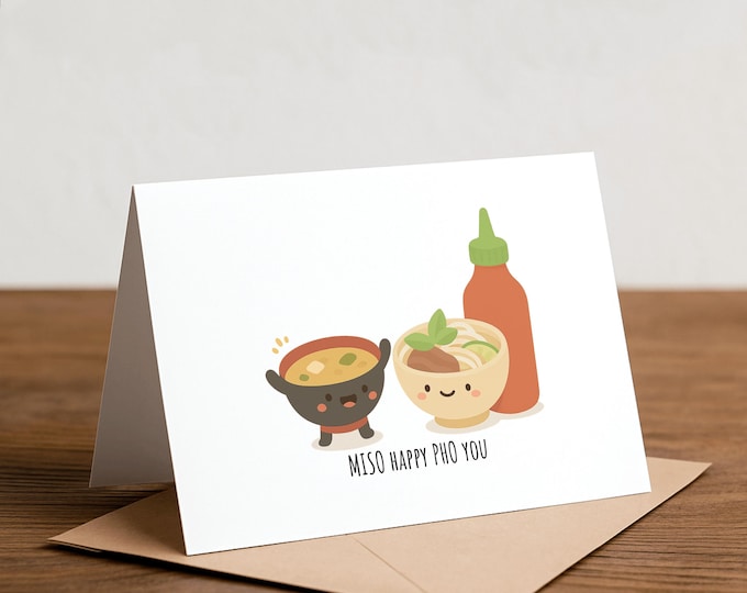 Miso Happy Pho You Card - Funny Valentine's Pun Love Card