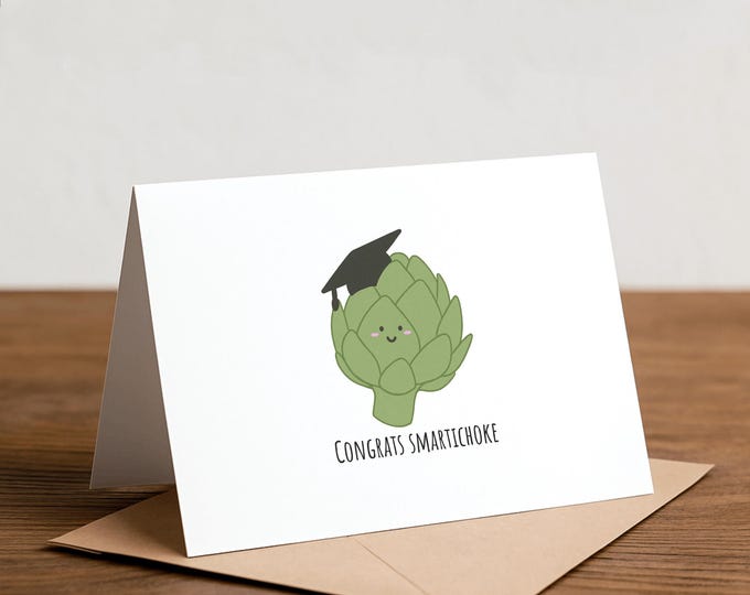 Congrats Smartichoke Graduation Card: Foodie Pun Diploma