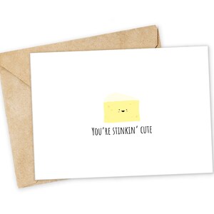 Eres increíblemente lindo: tarjeta de felicitación de queso, tarjeta feliz, tarjeta de te amo, tarjeta de amante de la comida, tarjeta de cumpleaños, tarjeta de juego de palabras nerd, tarjeta de felicitación con juego de palabras