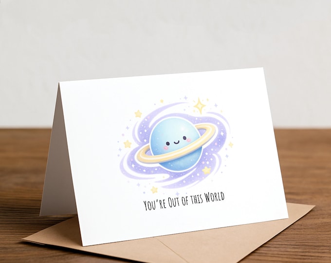 Planet Greeting Card: Nerdy Pun, I Love You Card