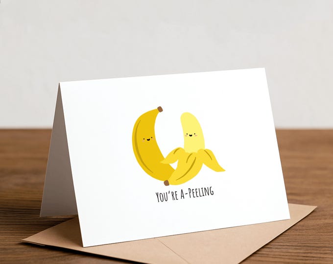 Banana Pun Greeting Card: Nerdy Foodie Card