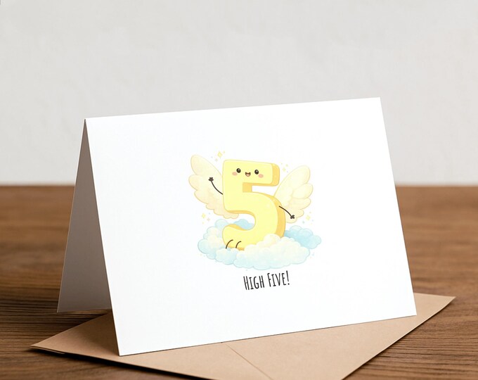 High Five Pun Greeting Card: Congratulations, Thank You