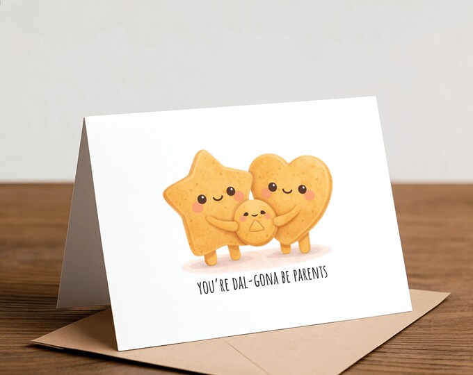 Dalgona Greeting Card: Congratulations, Happy Card, New parents