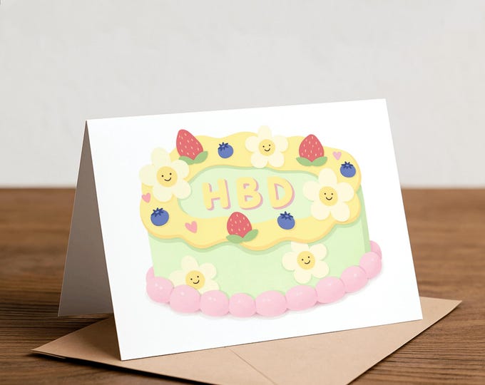 HBD - cake illustration