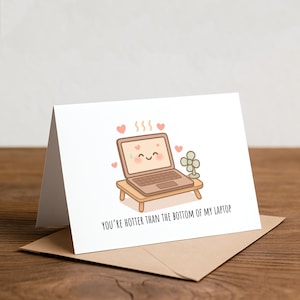 Laptop Love Card - Handgemachte Grußkarte