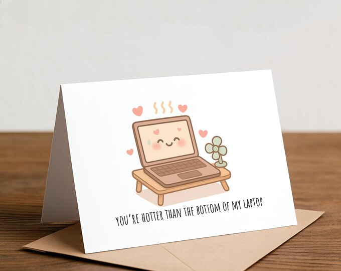 Laptop Love Card – Handmade Greeting Card