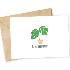 Para minha MELHOR FROND - Cartão de felicitações Monstera, Cartão de nota, Dia dos namorados engraçado, Cartão de agradecimento, piada de pai, cartão de amor, fofo, planta, planta de interior