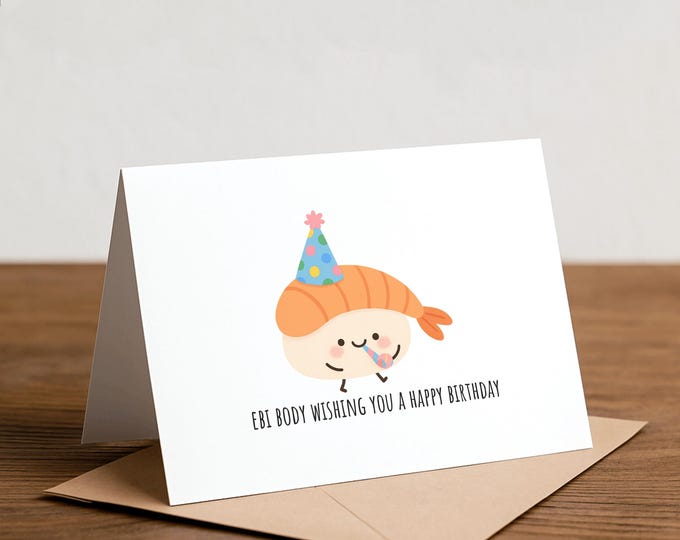 Ebi - Funny Sushi birthday card