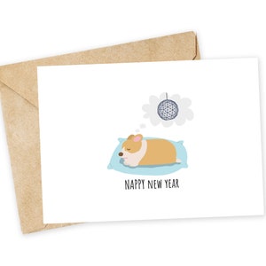 Couche Nouvel An ! - Carte du Nouvel An, Carte de bal du Nouvel An, Carte de Corgi, Carte de vœux, Carte de Nouvel An pour adulte, Nouvel an drôle, Bonne année