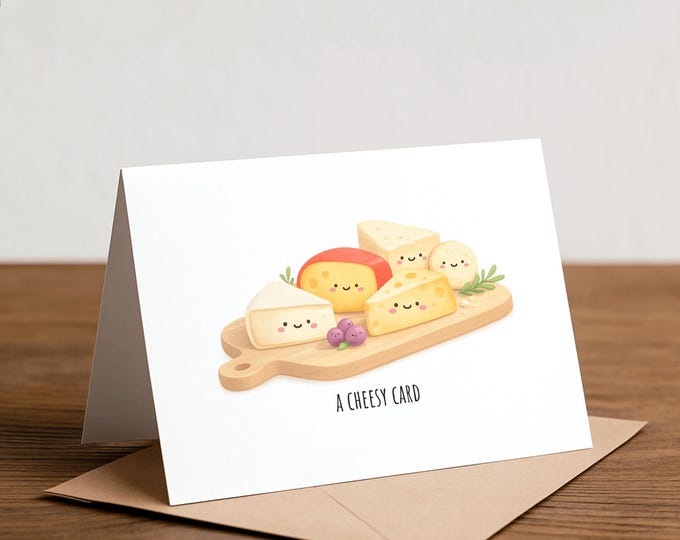 Cheesy Cheeseboard Card: Funny Pun Valentine's Day, Thank you