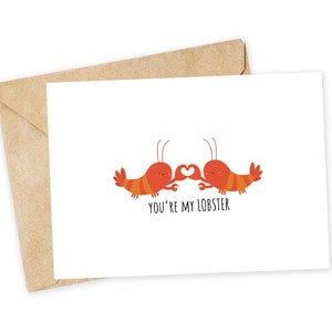 You&#39;re my LOBSTER - lobster, friends, couple, valentine&#39;s day, couples, pun card, funny card