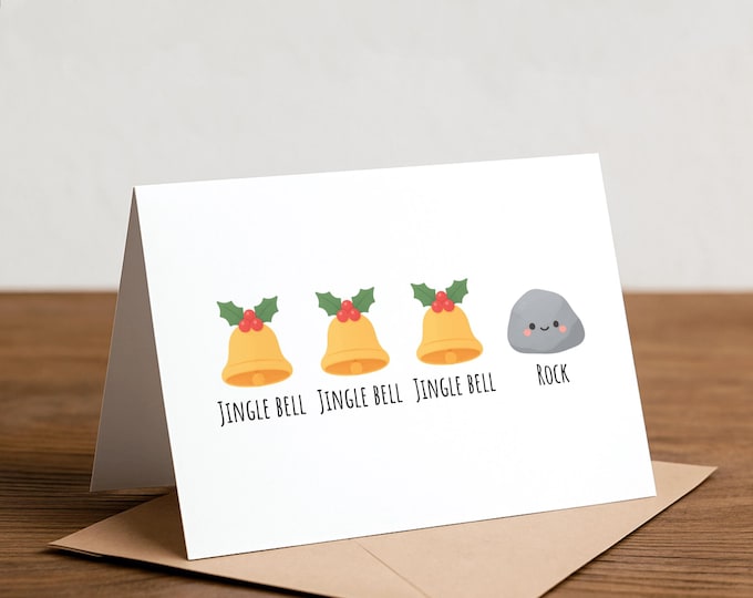 Jingle Bell Rock Christmas Card: Funny Pun Holiday Card, Caroling