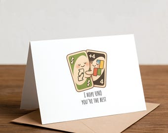 UNO Handmade Greeting Card: Thank You, Love Card