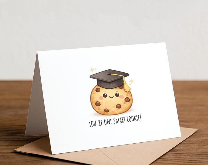 Smart Cookie Graduation Card - Punny Congratulations Card