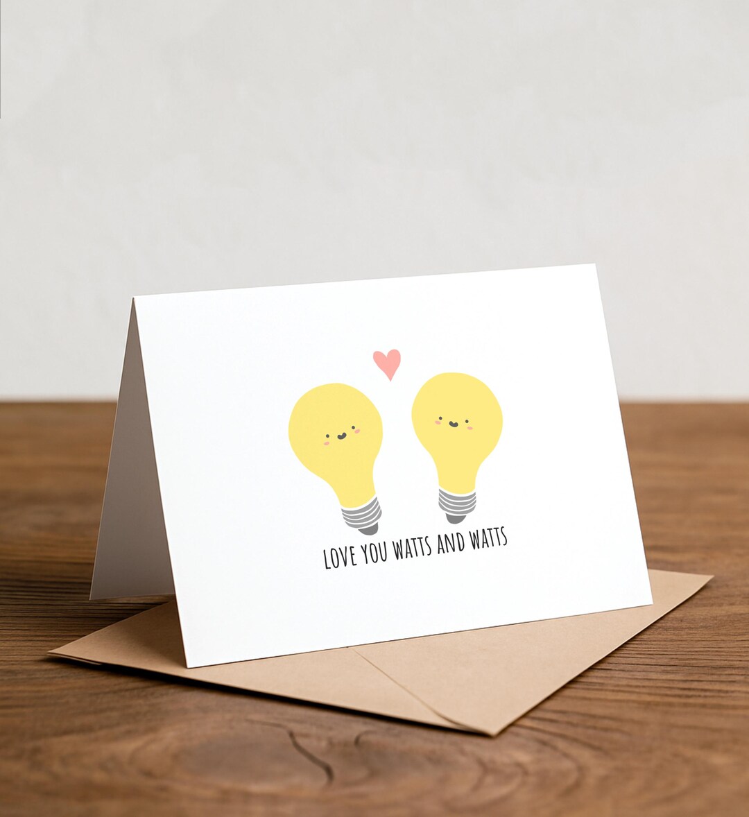 Love You Watts Lightbulb Greeting Card: Nerdy Pun Birthday Card - Etsy