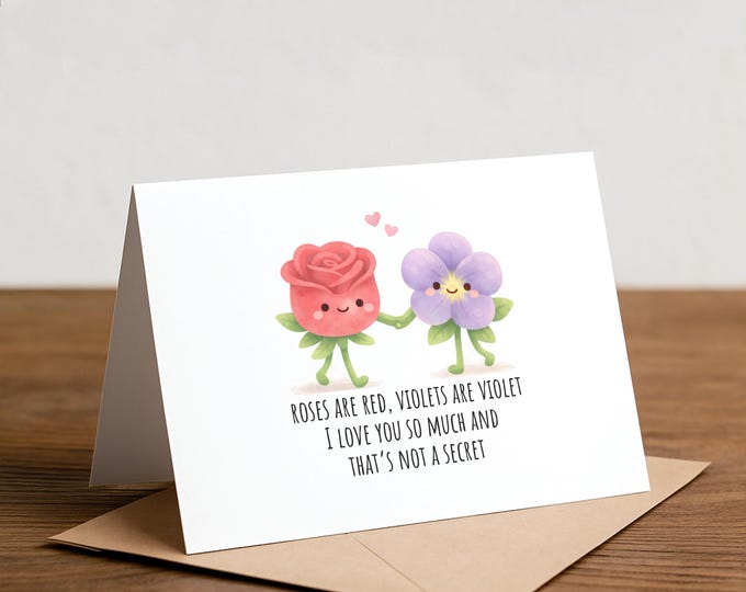 roses are red, violets are violet - love card, anniversary, couples, husband, wife