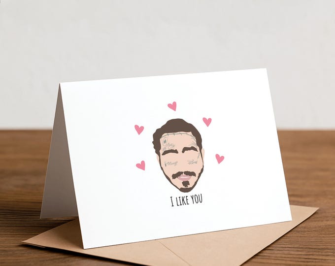 Post Malone Greeting Card: Handmade Happy Card