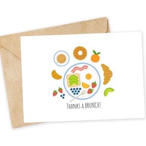 Thanks a BRUNCH! - Brunch Greeting Card, Note Card, Funny valentine, Funny card, love Card, Thank you card, Avocado, berries, breakfast