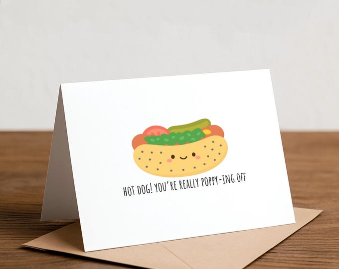 Chicago hot dog card - Anniversary, Birthday, Happy Card, vienna beef, encouragement, coworker