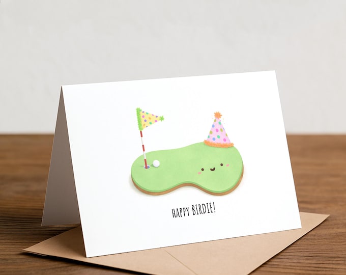 Happy Birdie - golf birthday card