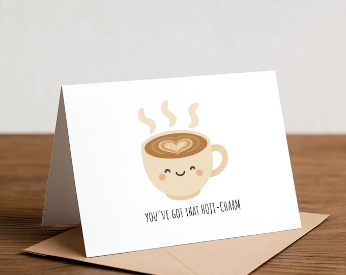 Matcha Hojicha Tea Greeting Card: Foodie Happy Birthday Card