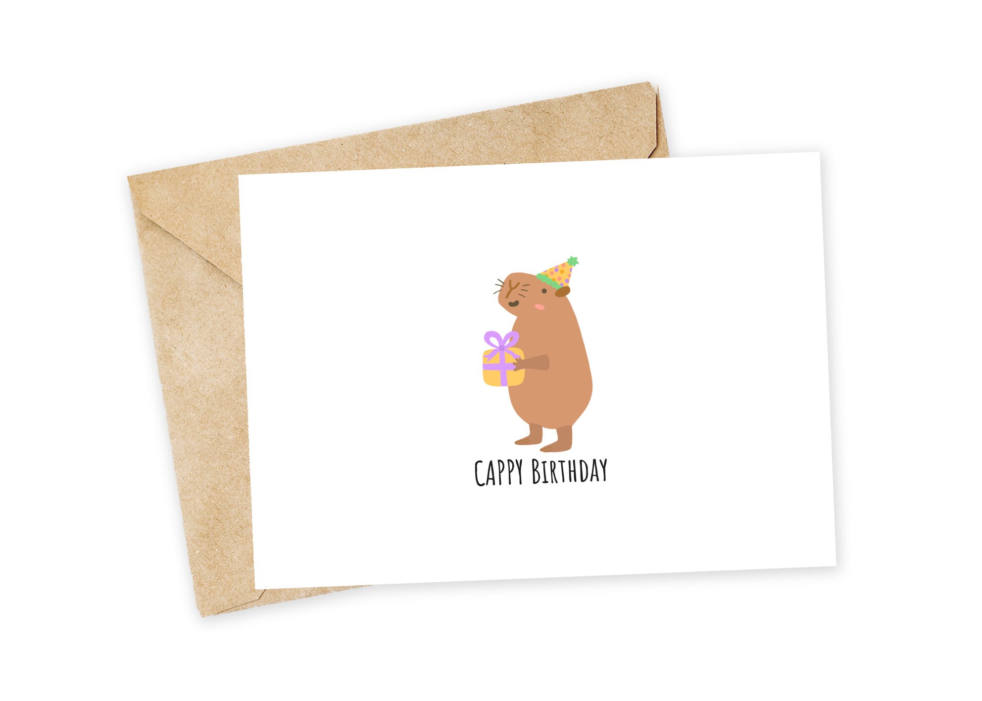 Cappy Birthday Capybara Birthday Card Note Card Funny - Etsy