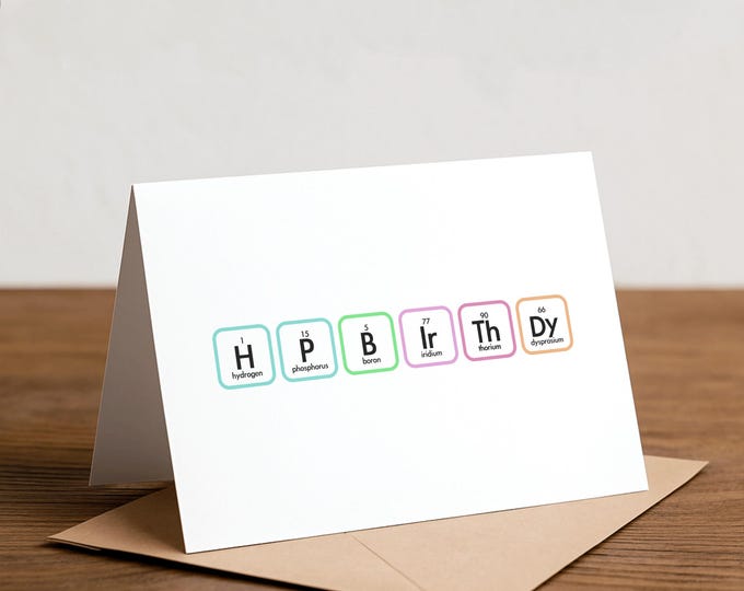 Chemistry Birthday Card: Periodic Table Science Pun