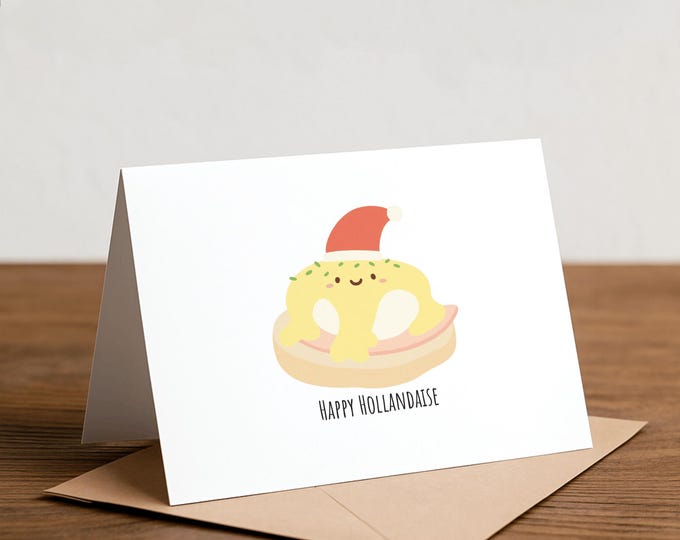 Funny Christmas Card: Happy Hollandaise Pun Card