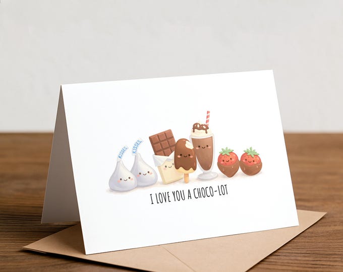 chocolate love card - valentine's day pun, milkshake, kiss