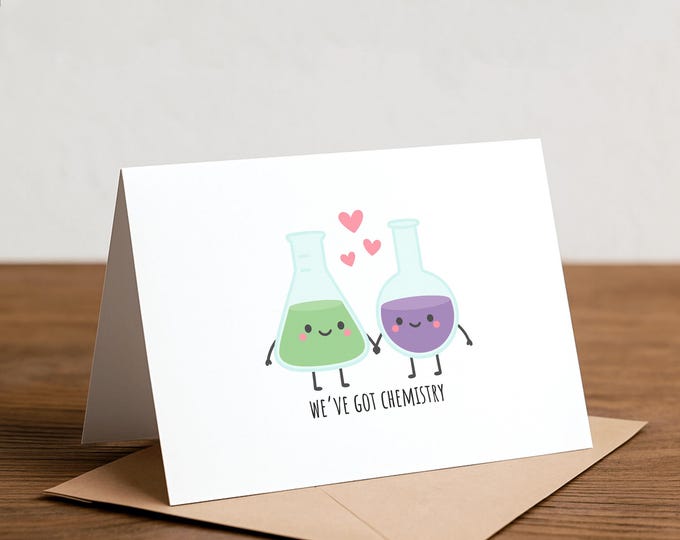 Science Beaker Greeting Card: Chemistry Pun - Love, Birthday