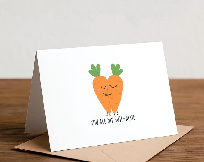 Carrot SOIL-mate Greeting Card - Friendship, Couples Card